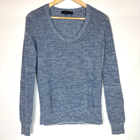 THEORY Scoop Neck Prosecco Pullover Sweater Blue Marble Size Small - Picture 1 of 7